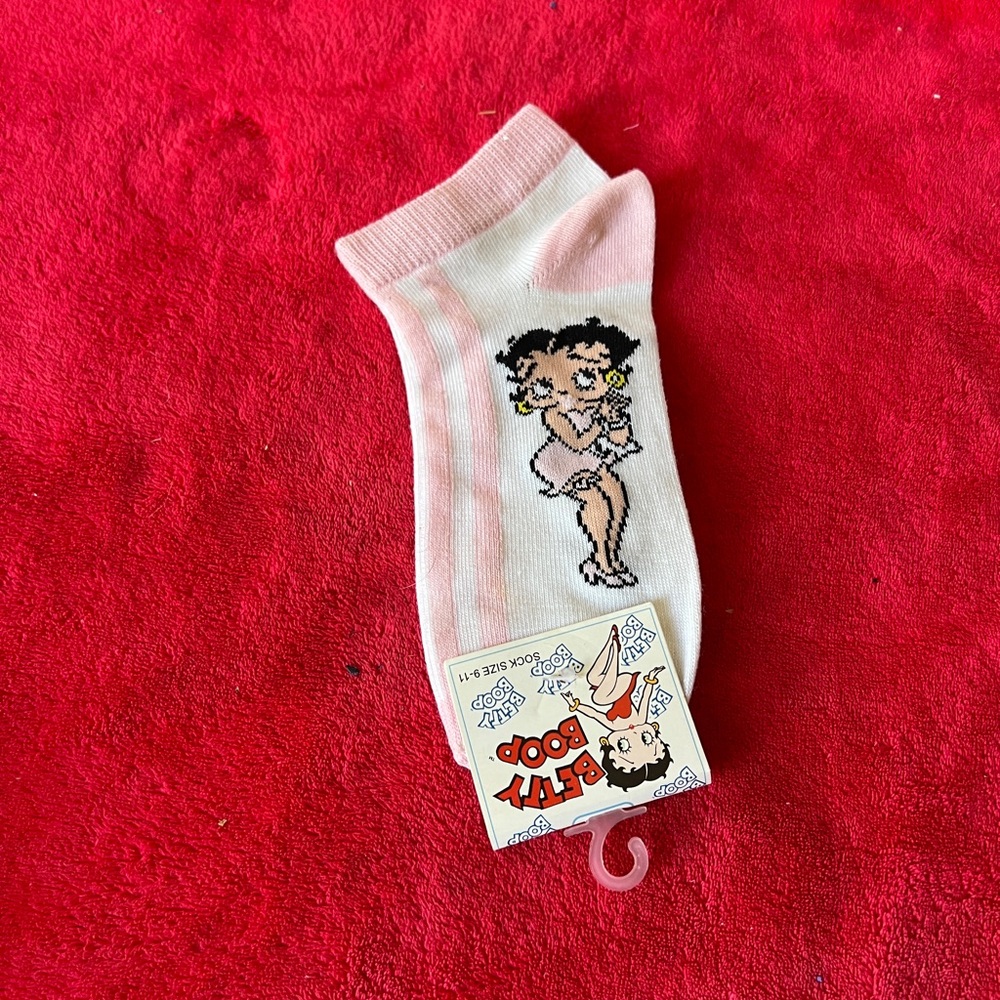 Boop Pink and White Casual Socks